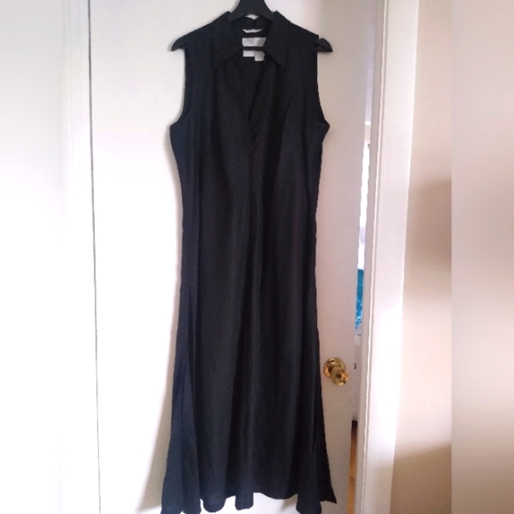 Max Mara Linen Sleeveless Long Dress with pockets